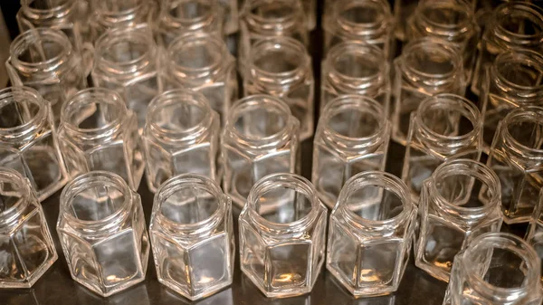 Detail of realistic empty glass jar.