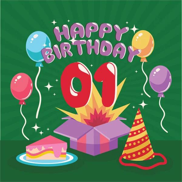 Happy 1st birthday greeting card template