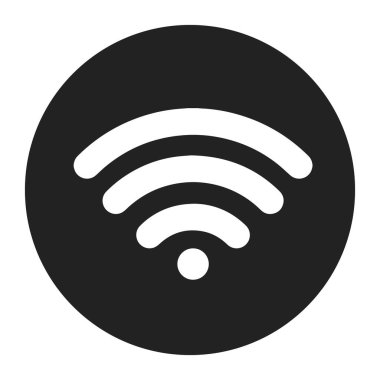 Wi-Fi ağ simgesi, siyah-beyaz simgesi.