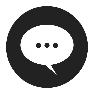 Konuşma balonu simgesi, siyah ve beyaz simgesi