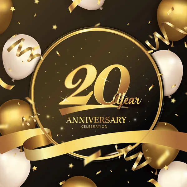 Lüks dekorasyonlu 20. yıl tasarım şablonu.