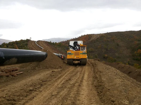 Oil Gas Pipeline Construction Southeastern Europe — Stock fotografie