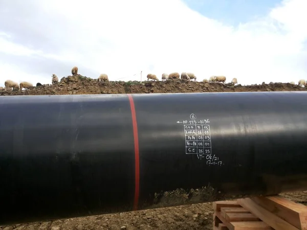 Oil Gas Pipeline Construction Southeastern Europe — 스톡 사진