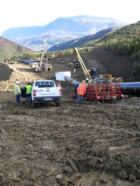 Oil Gas Pipeline Construction Southeastern Europe — стоковое фото