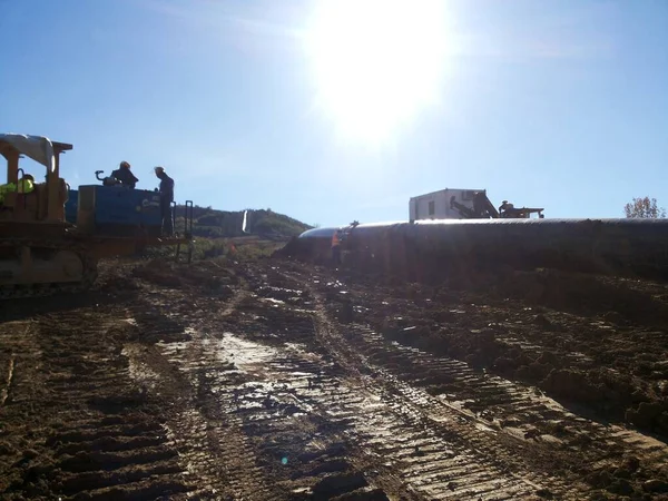 Paut Inspection Oil Gas Pipeline Construction Southeastern Europe — Photo