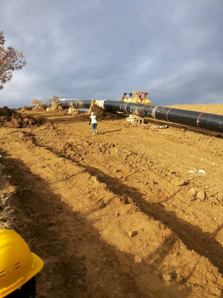 Oil Gas Pipeline Construction Southeastern Europe — стоковое фото