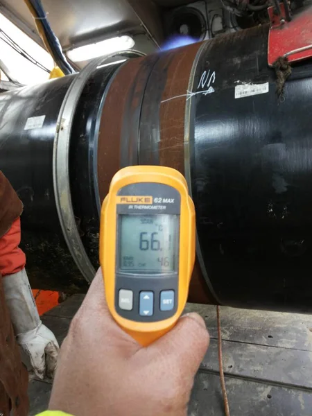 Measuring temperature of laser processing workpiece via thermocouple on Oil and Gas Pipeline Construction in southeastern Europe