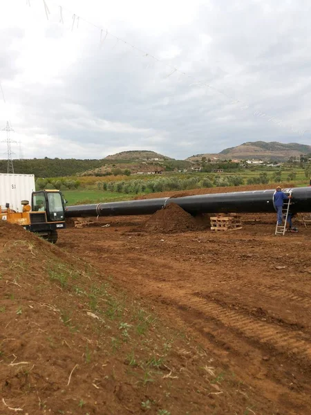 Oil Gas Pipeline Construction Southeastern Europe — Stockfoto