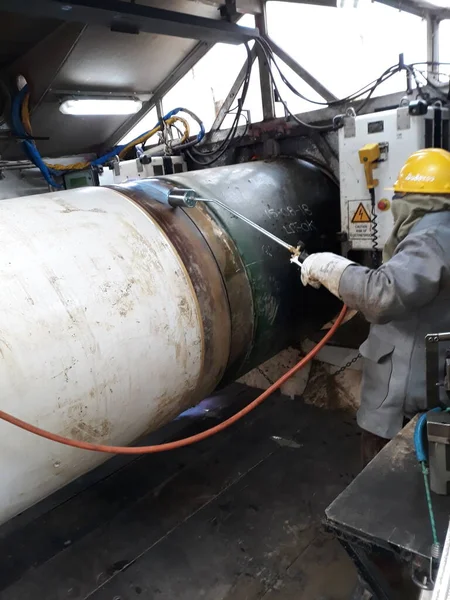  Güneydoğu Avrupa 'daki Petrol ve Gaz Boru Hattı İnşaatı' ndaki kaynak fabrikasının ön ısıtılması