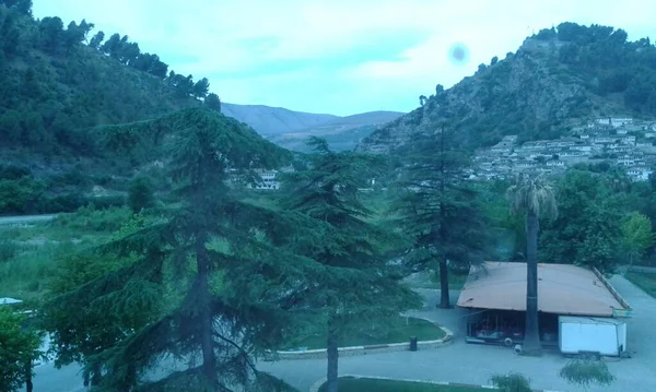 Вид Маленькому Містечку Одному Регіонів Албанії — стокове фото