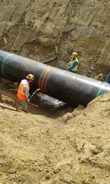 Panting and inspection at Oil and Gas Pipeline Construction in south eastern Europe