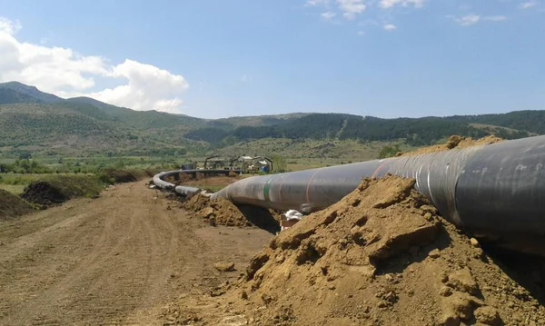 Výstavba Ropovodu Plynovodu Jihovýchodní Evropě — Stock fotografie