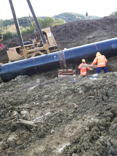 Construção Oleodutos Gasodutos Sudeste Europa — Fotografia de Stock