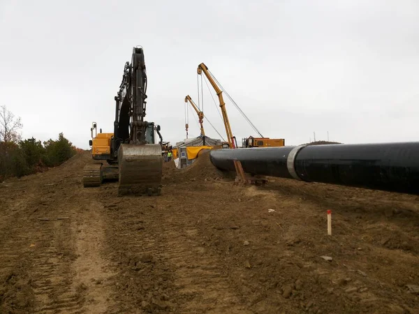 Oil Gas Pipeline Construction — Stock fotografie