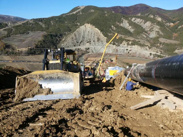 Oil Gas Pipeline Construction —  Fotos de Stock