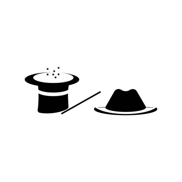 Şapka Sihirli Ikon Vektör Illüstrasyon Sembolü Tasarımı — Stok Vektör