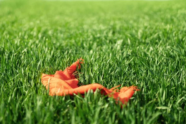 Lost Handkerchief Green Grass — Foto de Stock