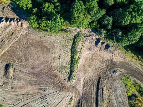 Aerial view of Blackhill Quarry, West Yorkshire, an aggregate quarrying site run by Mone Bros.