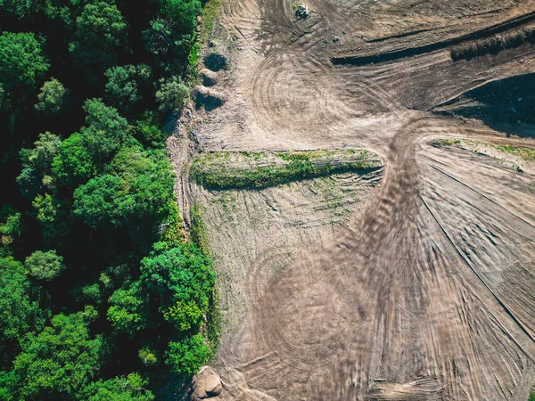 Aerial view of Blackhill Quarry, West Yorkshire, an aggregate quarrying site run by Mone Bros.