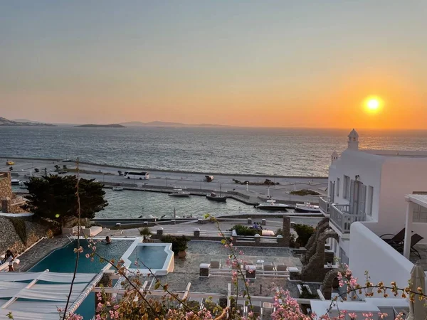 Mykonos Sunset Greece Mykonos — Stockfoto