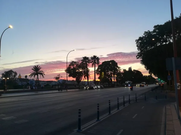 Beautiful Sunset Sea Sevilla — Stockfoto