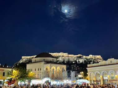 night view of the city of athens
