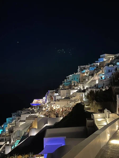 View City Santorini Night — Stock Photo, Image