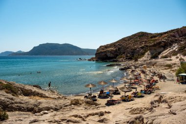 View over Camel Beach in the south of Kos, beautiful panorama of the bay