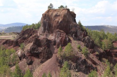 Scenery around the Extinct Volcano in Racos photographed on a sunny day