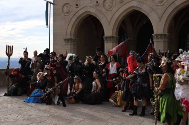 Group of people who participated in the Comic-con 2022 festival, the edition made in San Marino