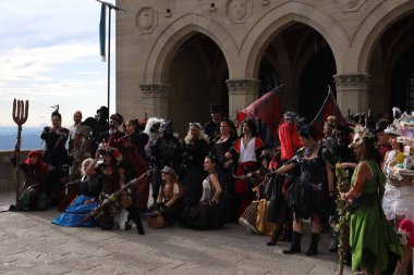 Group of people who participated in the Comic-con 2022 festival, the edition made in San Marino