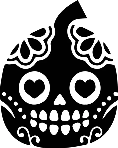 Хэллоуин Тыква Мексиканской Тематикой Конкретных Некоторых Конструкций — стоковый вектор