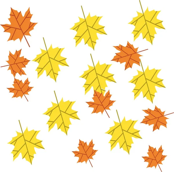 Simple Design Some Autumn Leaves Specific Current Season — Stock Vector