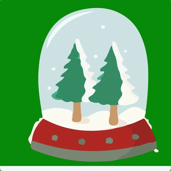 Weihnachtsbäume Sind Einfache Designs Auf Grünem Hintergrund — Stockvektor