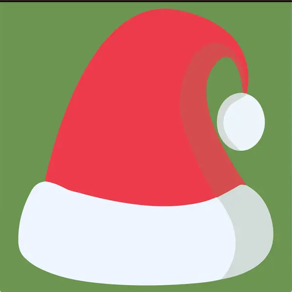Рождественская Шляпа Которая Имеет Красный Белый Цвета Нем Дизайн Выполнен — стоковый вектор
