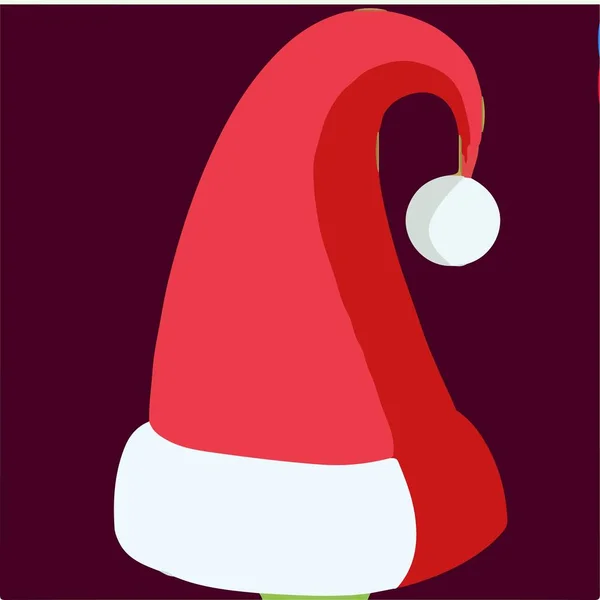 Рождественская Шляпа Которая Имеет Красный Белый Цвета Нем Дизайн Выполнен — стоковый вектор