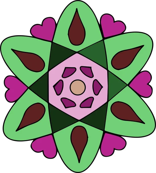 Дивали Светлый Узор Зеленого Фиолетового — стоковый вектор