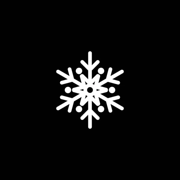 Νιφάδα Χιονιού Μαύρο Φόντο Λευκά Στοιχεία — Διανυσματικό Αρχείο