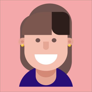 Pembe arka planda yapılmış basit bir kadın tasarımı.