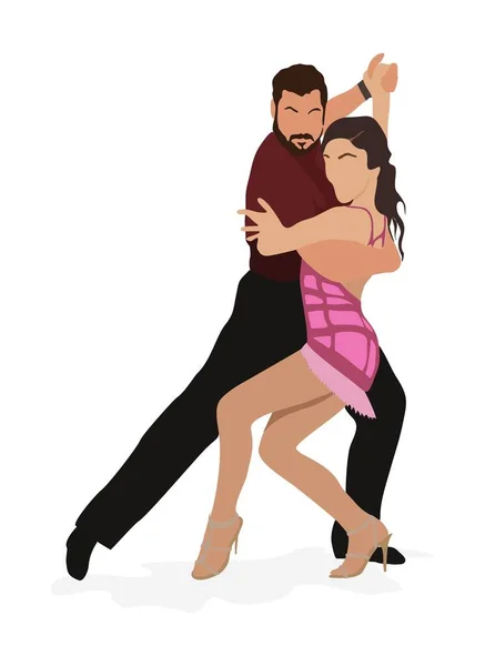Dancing People Dancer Bachata Salsa Flamenco Tango Latina Dance Set — Stok Vektör