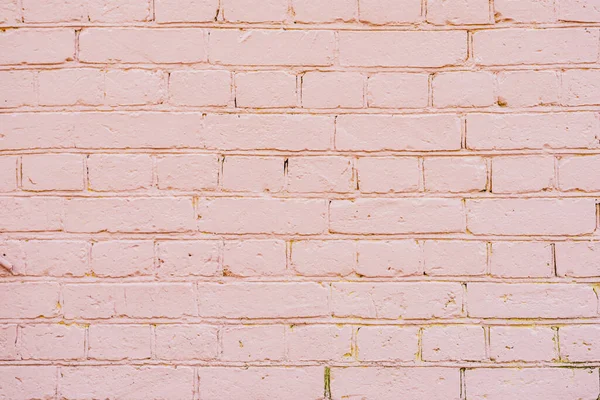Pastel růžová cihlová zeď pozadí, kopírovat prostor — Stock fotografie