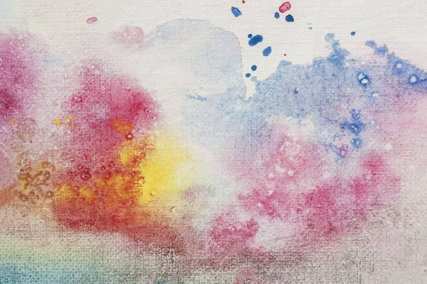 Абстрактний акварельний фон з фарбою за барвистими кольорами, текстурою рідких плям — стокове фото