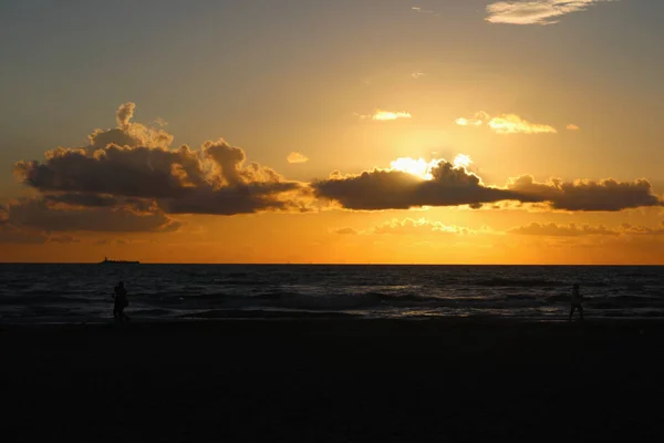 Puesta Sol Sobre Playa Mar Caribe — Foto de Stock