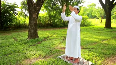 Asian Muslim man praying Allah God Of Islam
