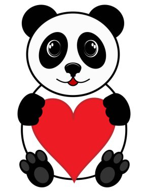 Pençelerinde bir kalple panda 