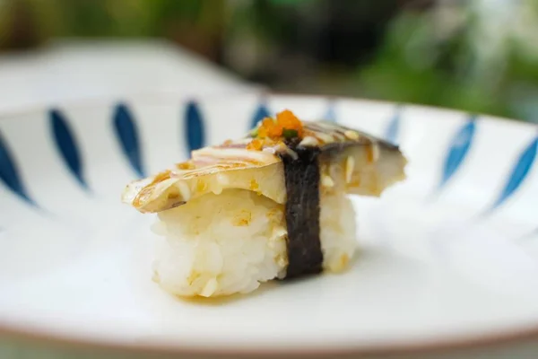 Sushi Tonno Semplice Piatto Giapponese Frutti Mare Sono Deliziosi Concetto — Foto Stock