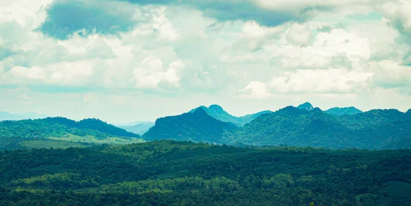 Panorama Altas Montanhas Tailândia Maravilhosa Paisagem Estação Chuvosa Nas Montanhas — Fotografia de Stock