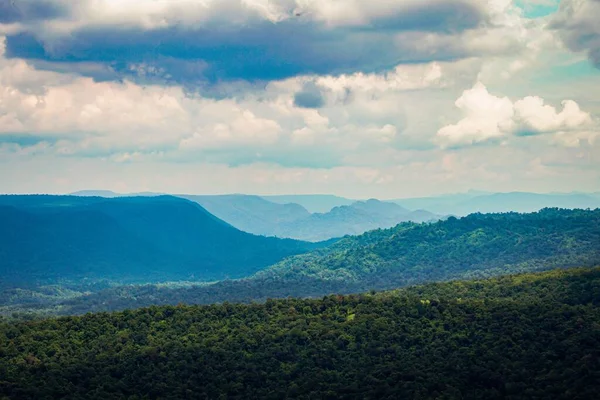 Panorama Altas Montanhas Tailândia Maravilhosa Paisagem Estação Chuvosa Nas Montanhas — Fotografia de Stock