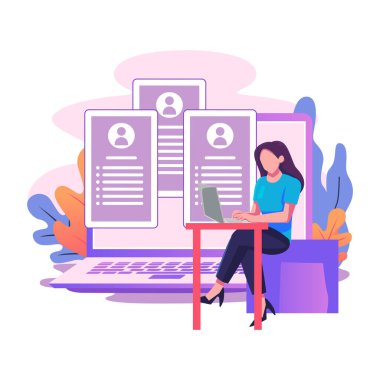 İnsan kaynakları düz biçim çizim tasarımı