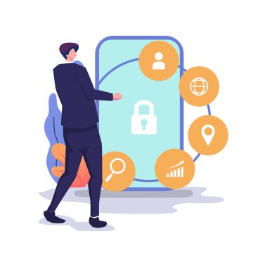 Akıllı arayüz düz biçim illüstrasyon vektör tasarımı